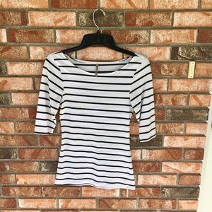 White and Black Stripe Shirt